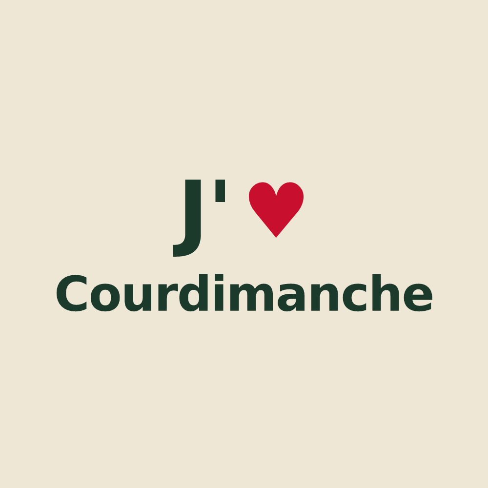 Tote bag personnalisé Courdimanche — design J'aime Courdimanche