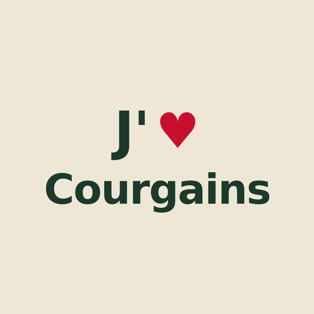 Tote bag personnalisé Courgains — design J'aime Courgains