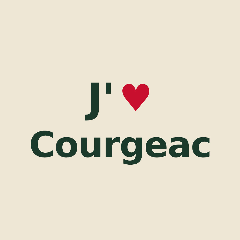 Tote bag personnalisé Courgeac — design J'aime Courgeac