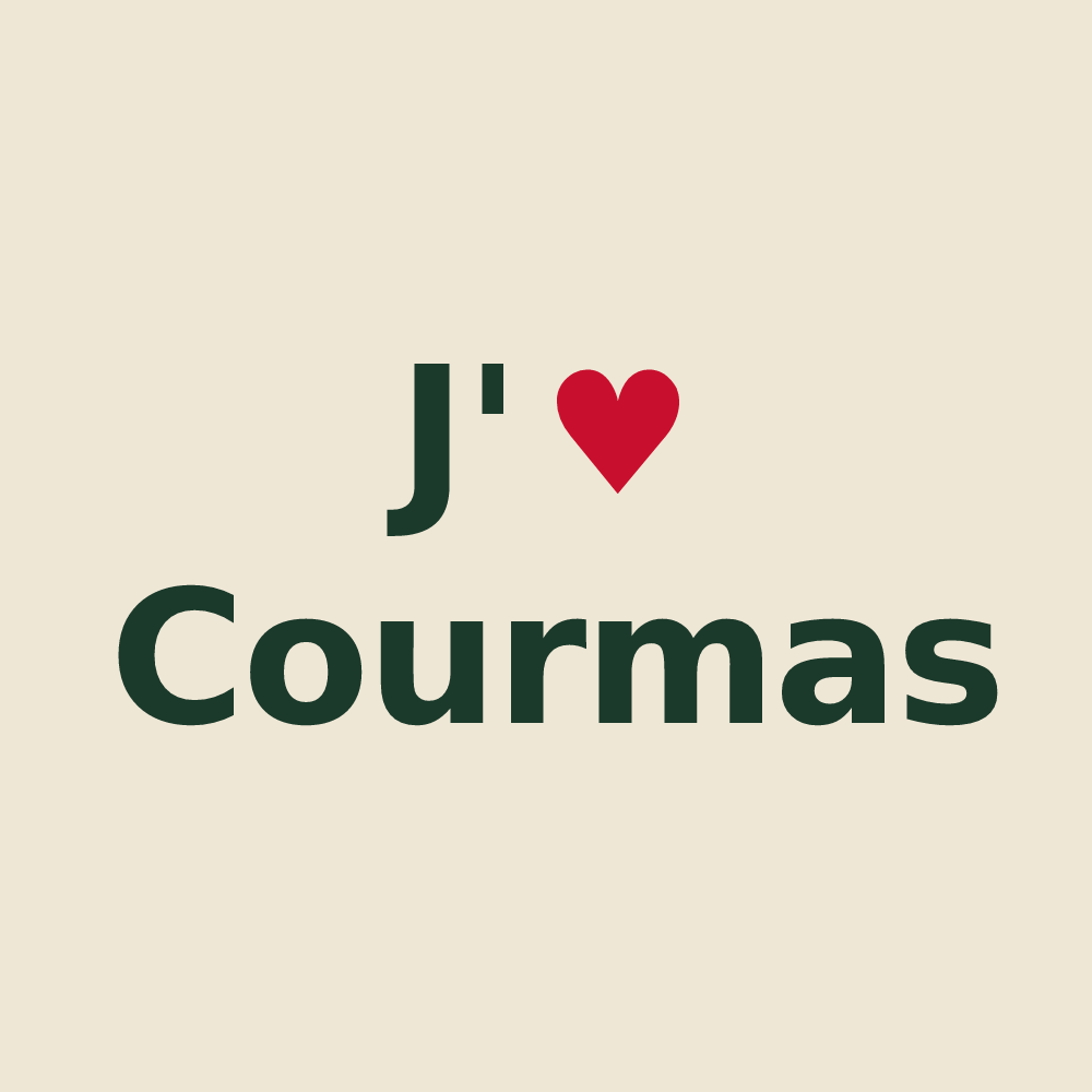 Tote bag personnalisé Courmas — design J'aime Courmas