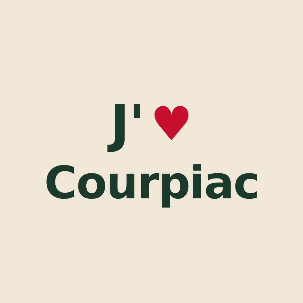 Tote bag personnalisé Courpiac — design J'aime Courpiac