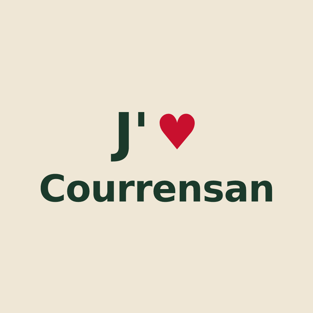 Tote bag personnalisé Courrensan — design J'aime Courrensan