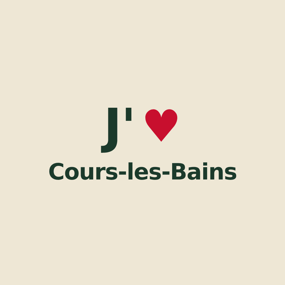 Tote bag personnalisé Cours-les-Bains — design J'aime Cours-les-Bains