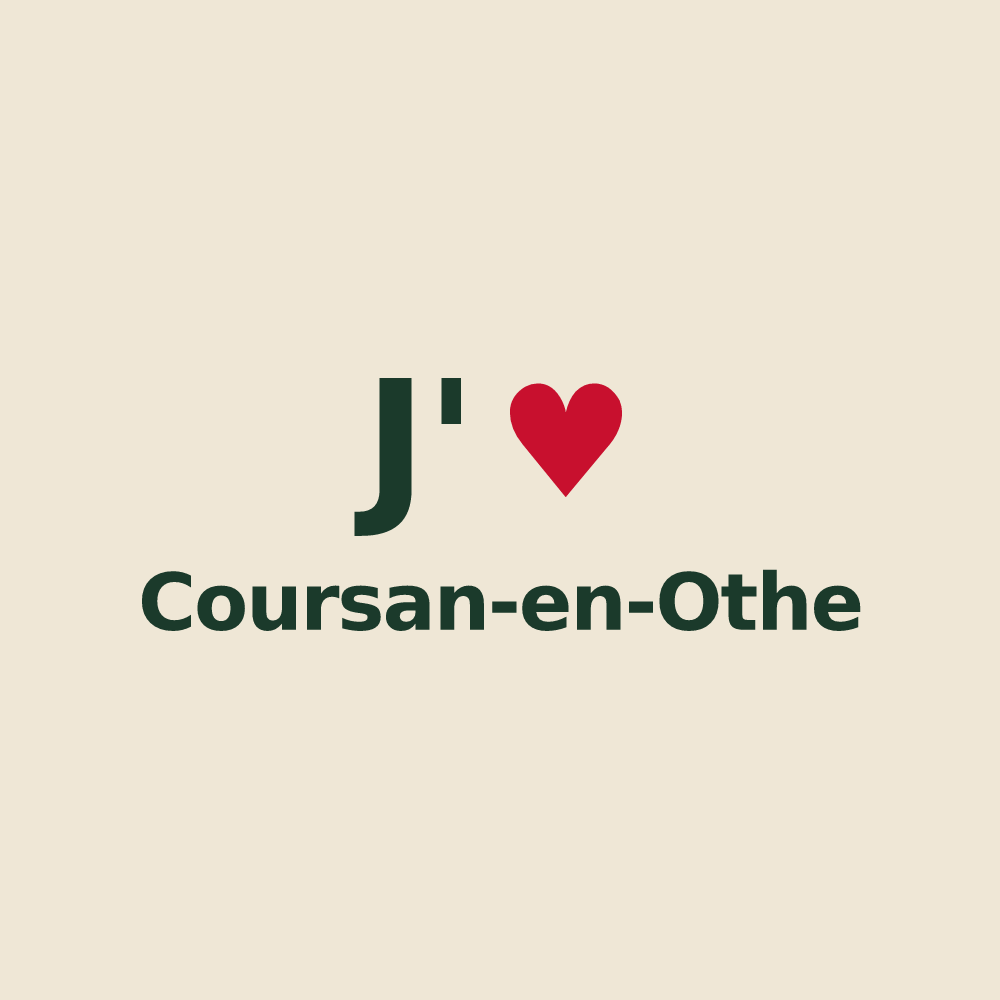 Tote bag personnalisé Coursan-en-Othe — design J'aime Coursan-en-Othe