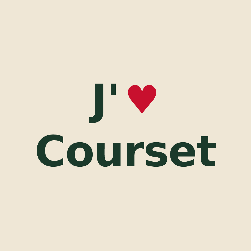 Tote bag personnalisé Courset — design J'aime Courset