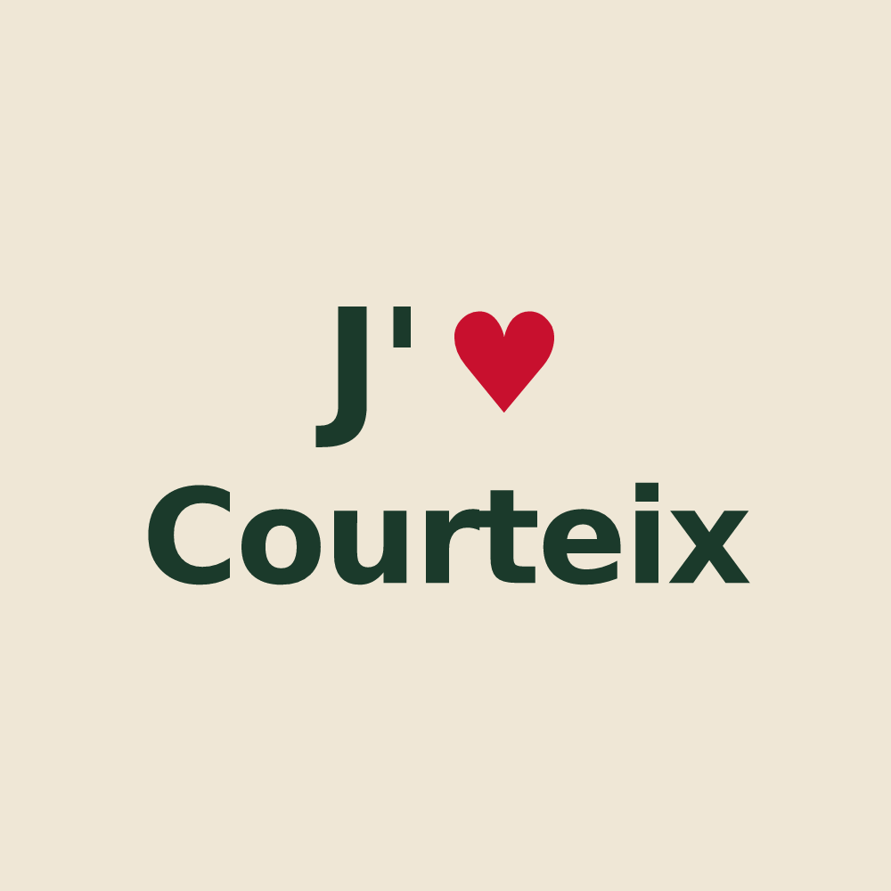 Tote bag personnalisé Courteix — design J'aime Courteix
