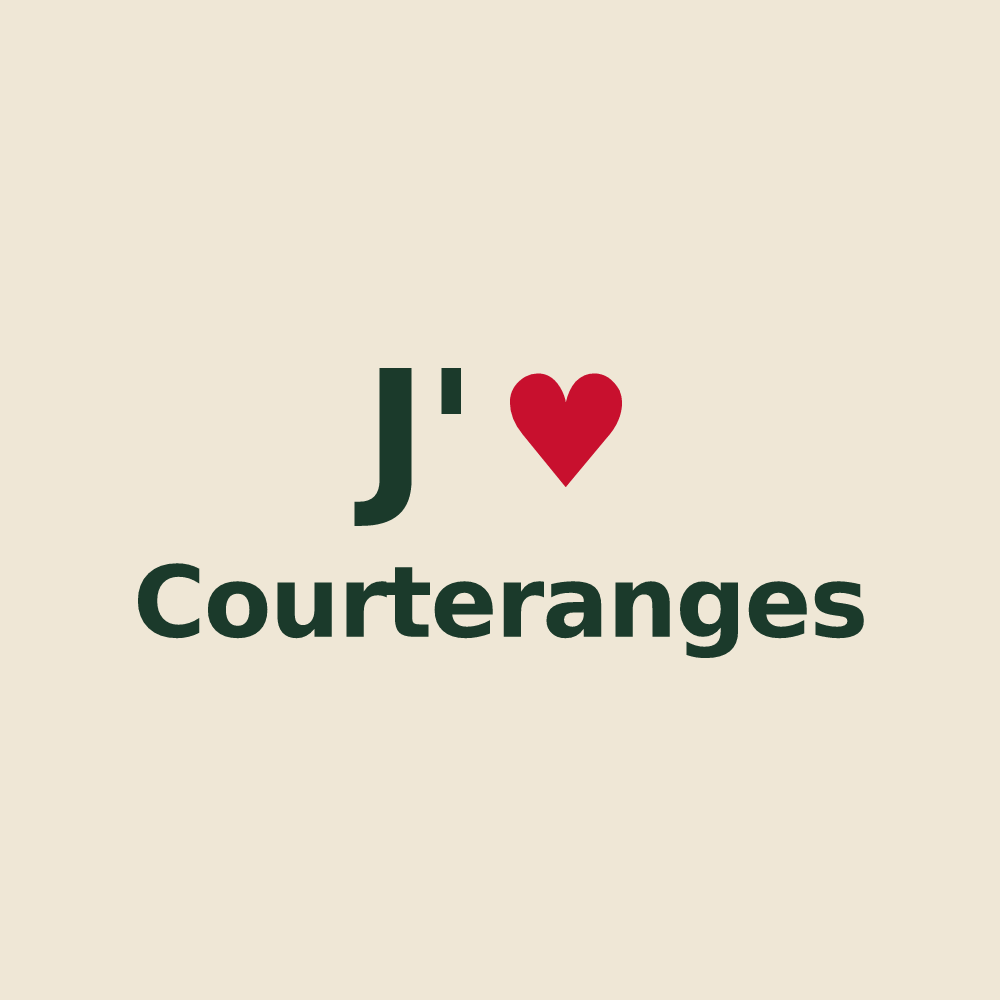 Tote bag personnalisé Courteranges — design « J'aime Courteranges » imprimé sur le tote bag