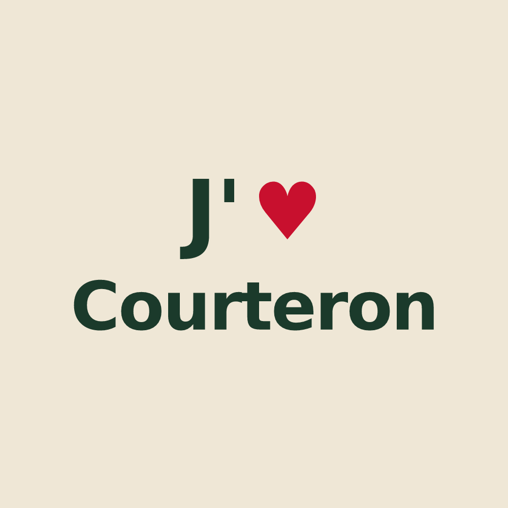 Tote bag personnalisé Courteron — design J'aime Courteron