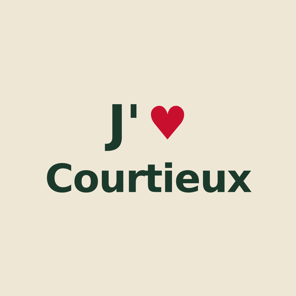 Tote bag personnalisé Courtieux — design J'aime Courtieux