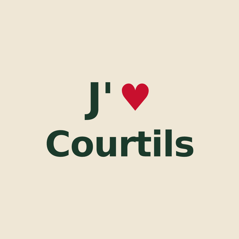 Tote bag personnalisé Courtils — design J'aime Courtils