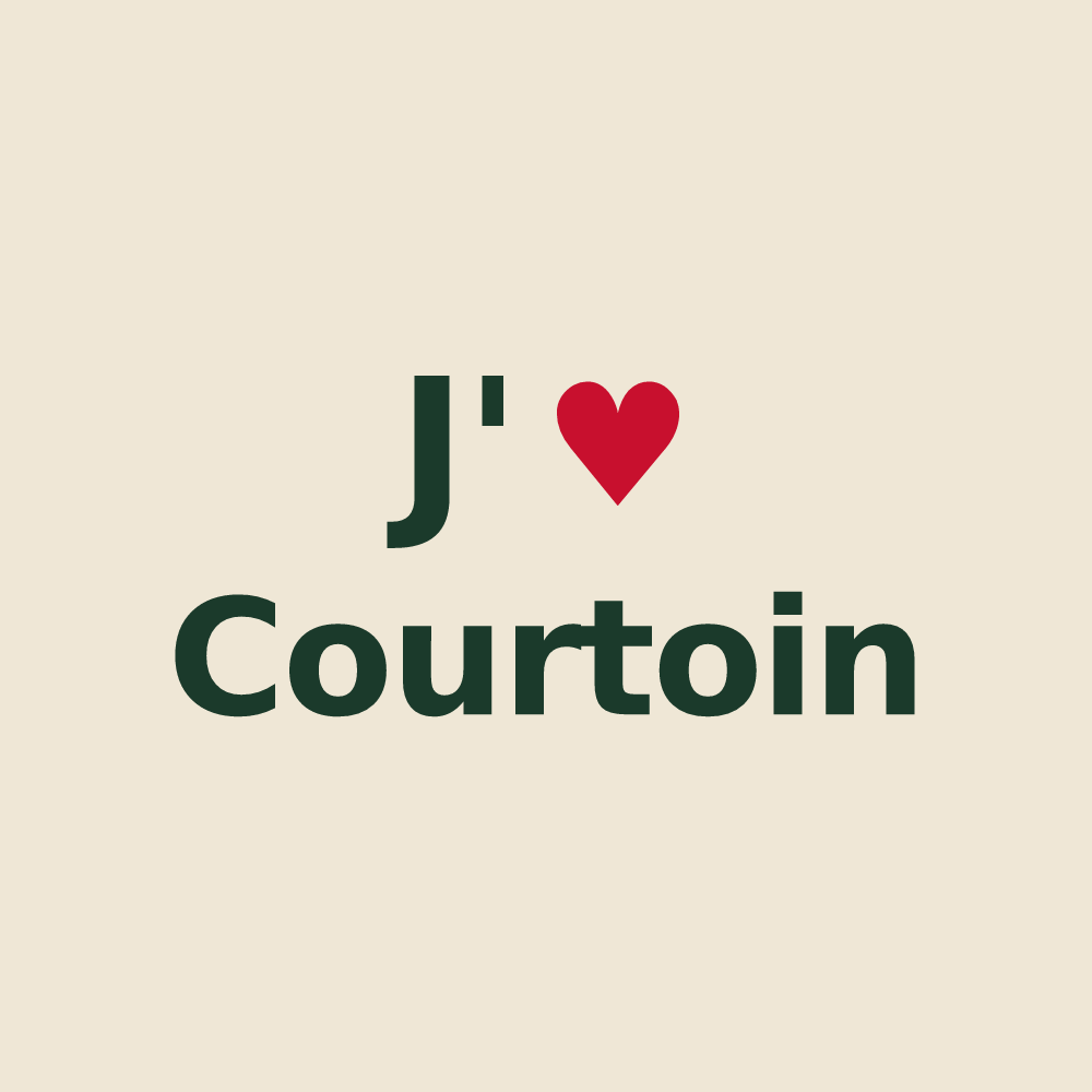 Tote bag personnalisé Courtoin — design J'aime Courtoin
