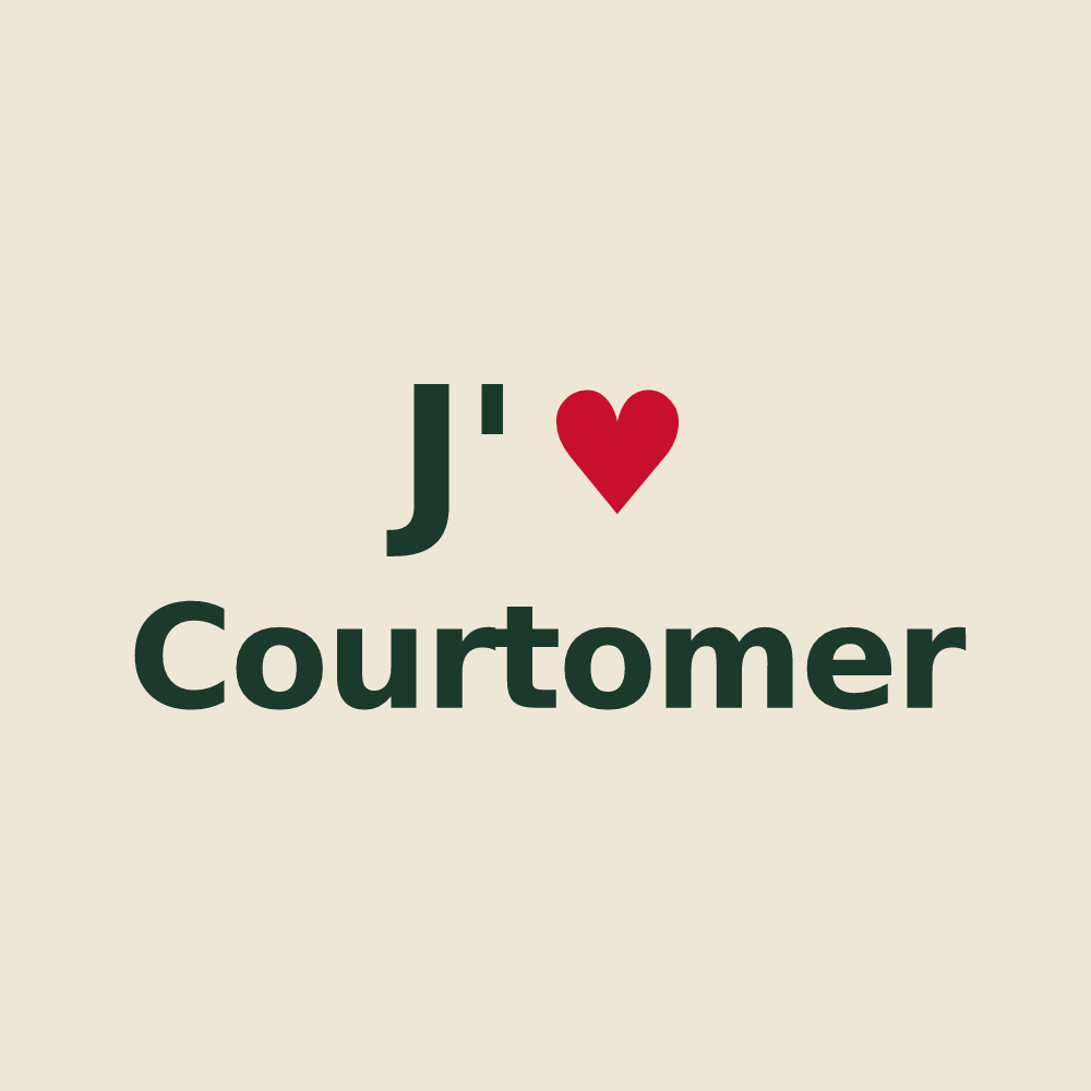 Tote bag personnalisé Courtomer — design J'aime Courtomer