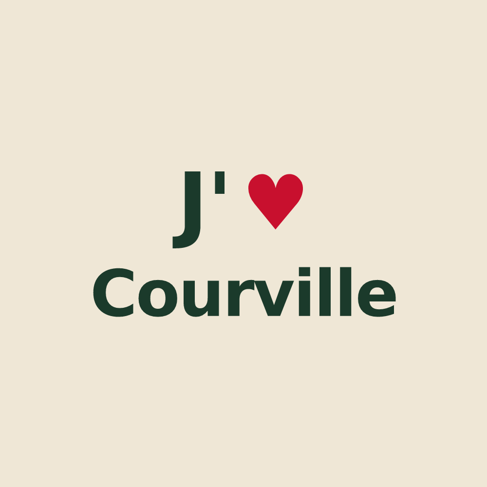 Tote bag personnalisé Courville — design J'aime Courville