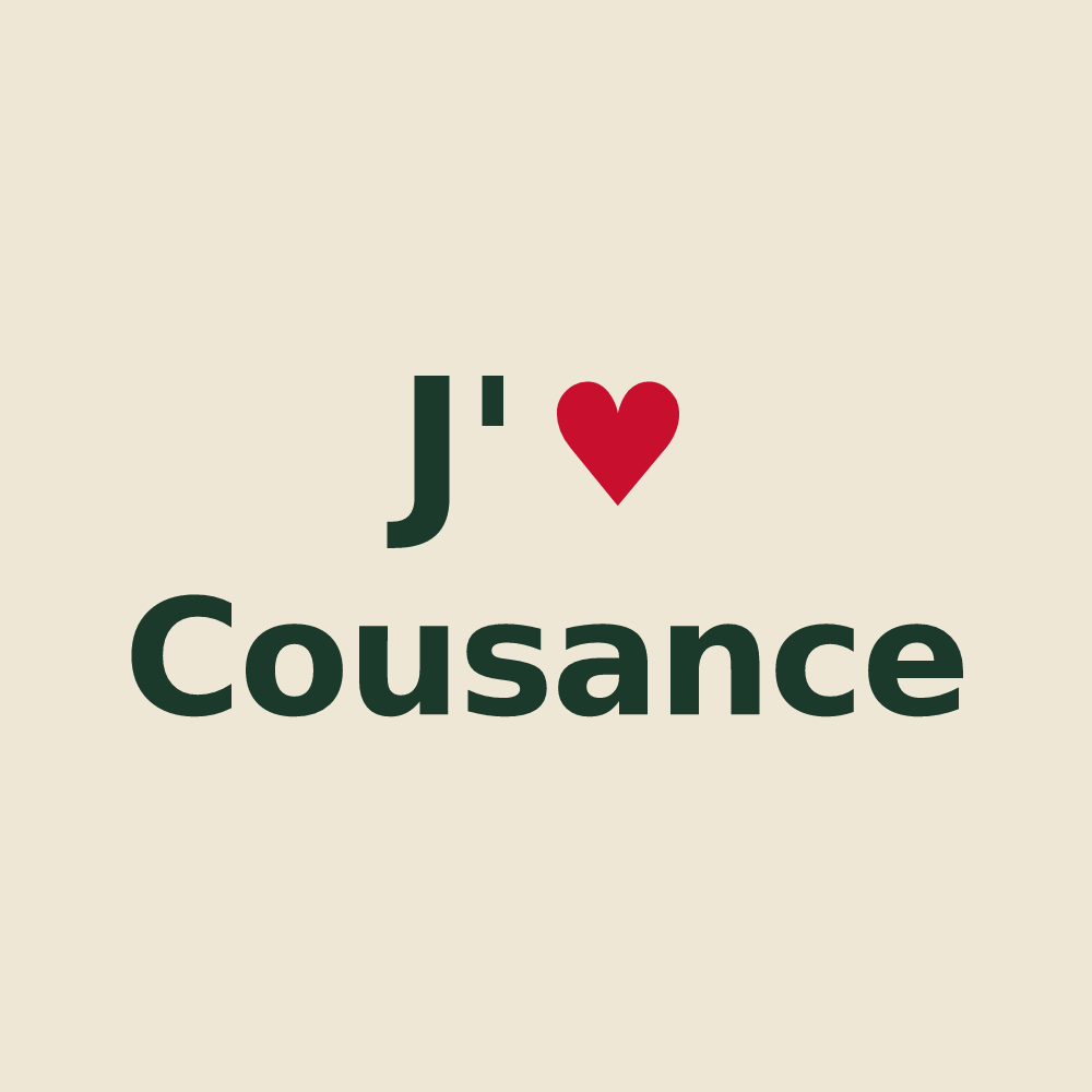 Tote bag personnalisé Cousance — design J'aime Cousance