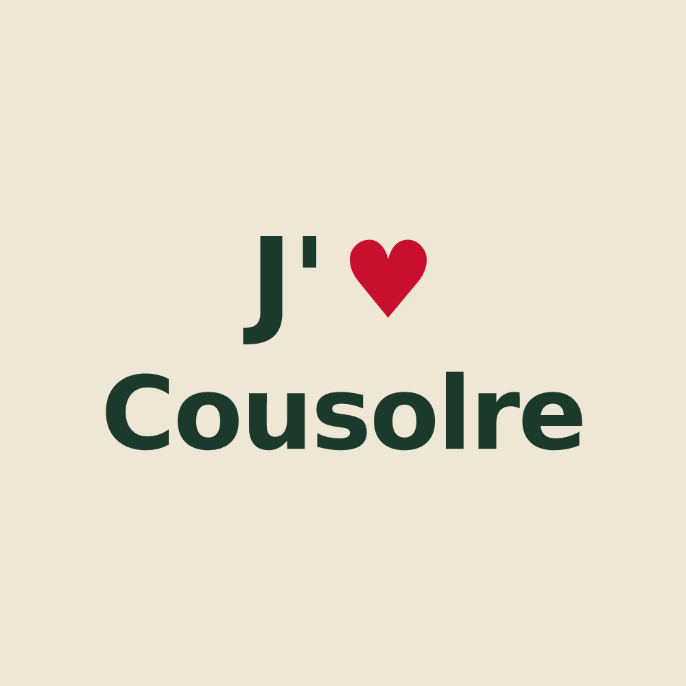 Tote bag personnalisé Cousolre — design J'aime Cousolre