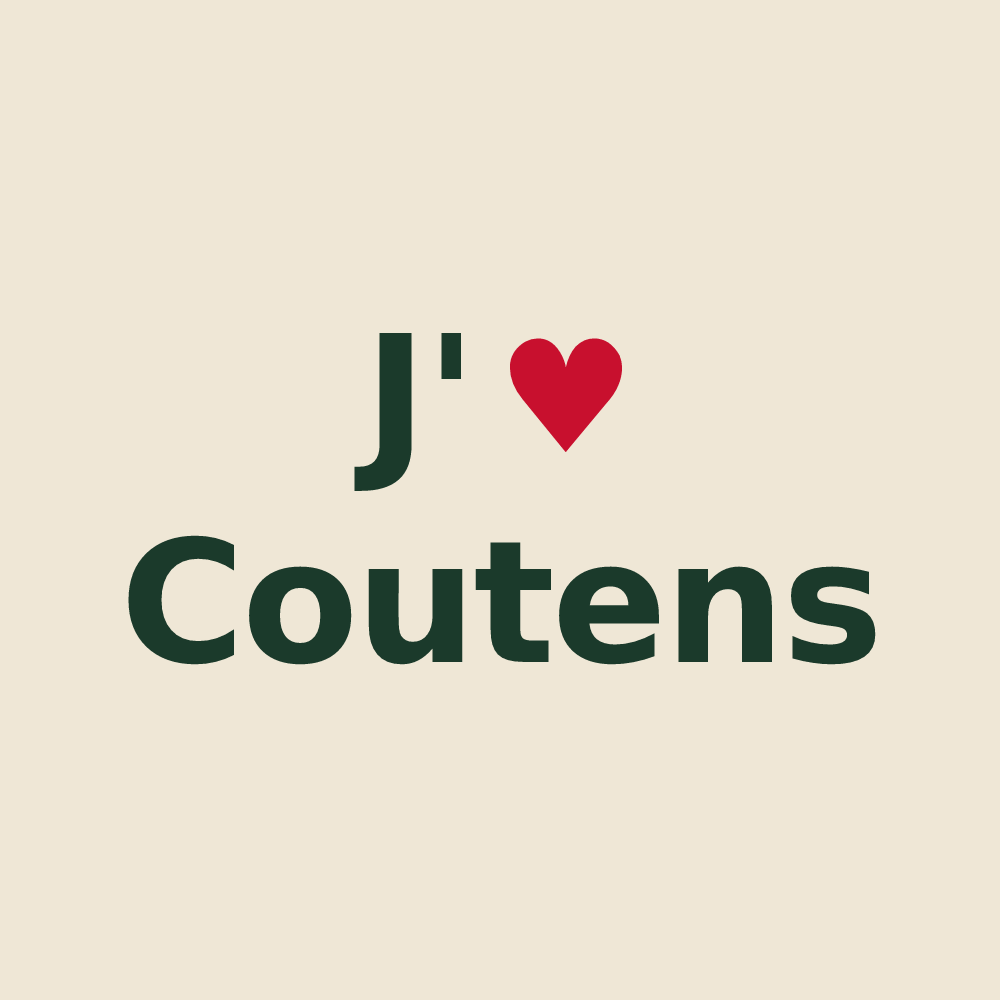 Tote bag personnalisé Coutens — design J'aime Coutens