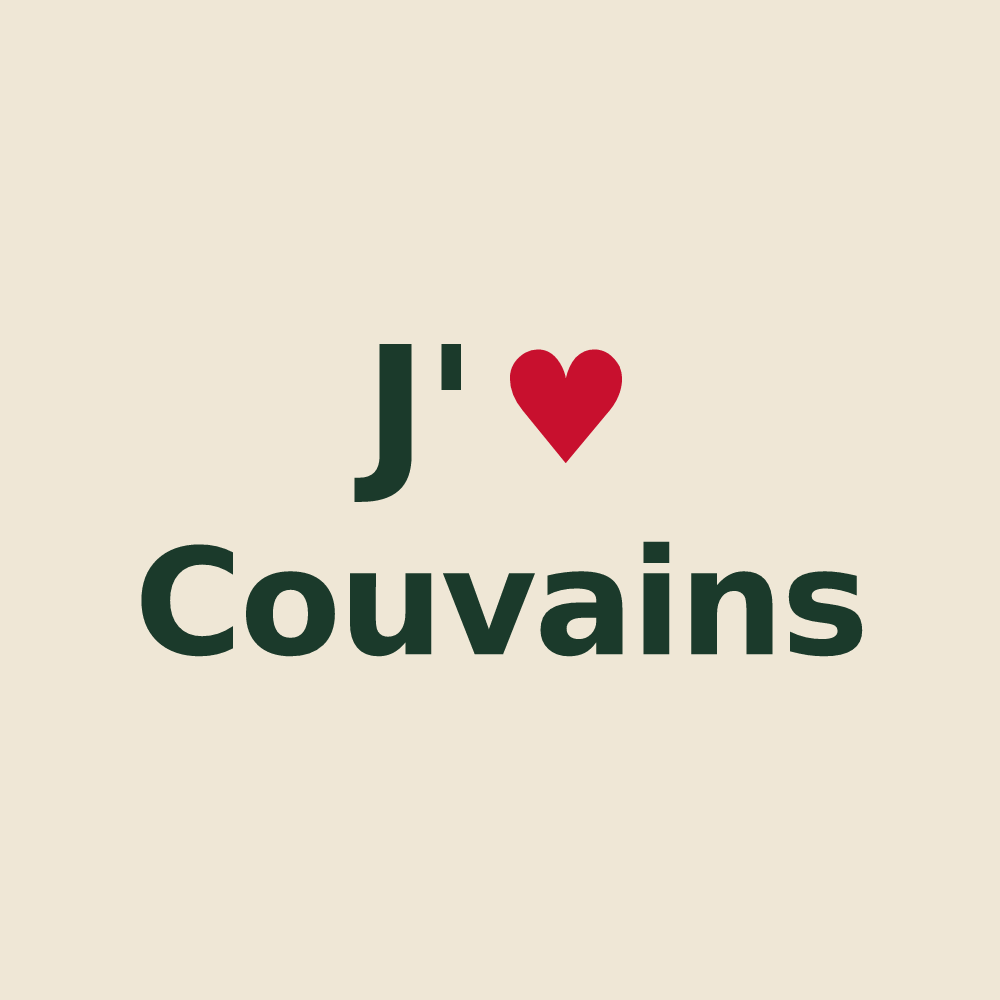 Tote bag personnalisé Couvains — design J'aime Couvains
