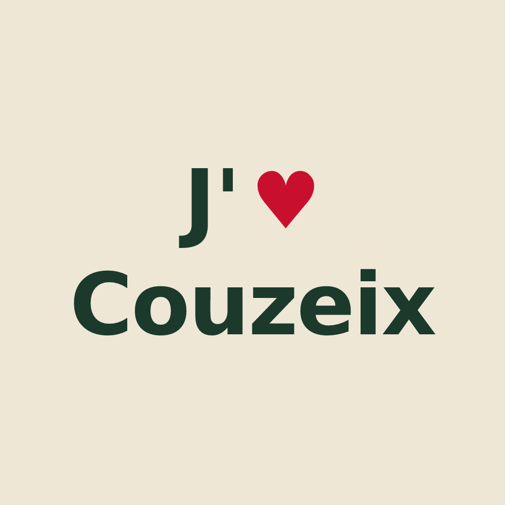 Tote bag personnalisé Couzeix — design J'aime Couzeix