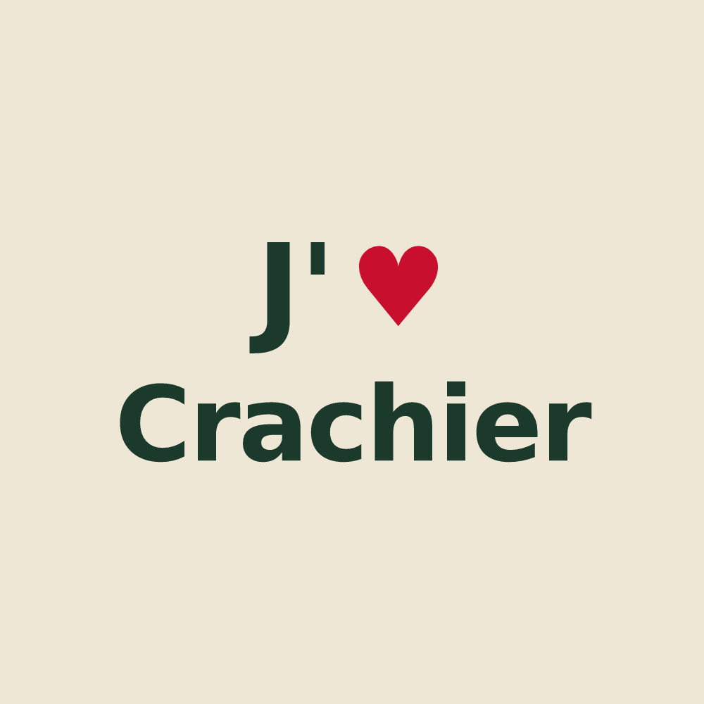 Tote bag personnalisé Crachier — design J'aime Crachier