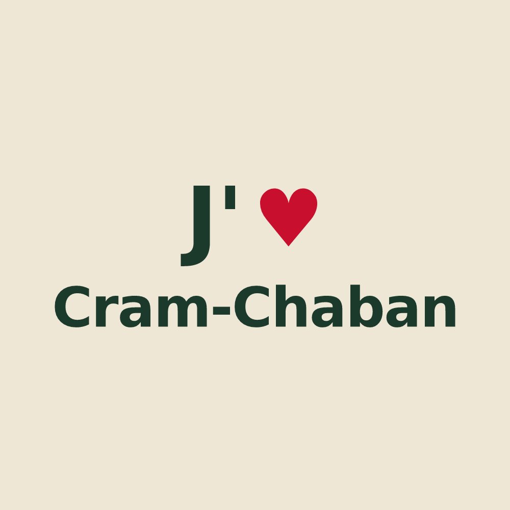 Tote bag personnalisé Cram-Chaban — design J'aime Cram-Chaban