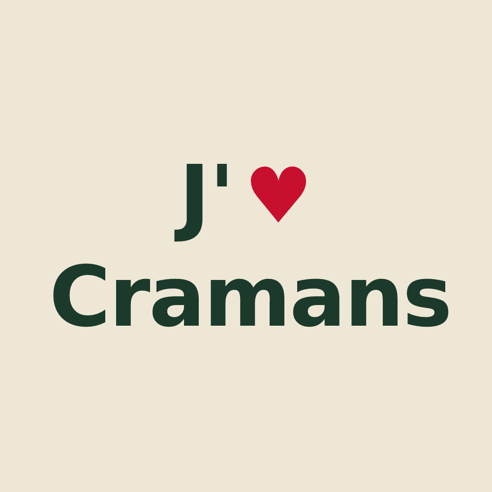 Tote bag personnalisé Cramans — design J'aime Cramans