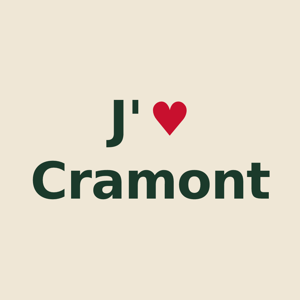 Tote bag personnalisé Cramont — design J'aime Cramont