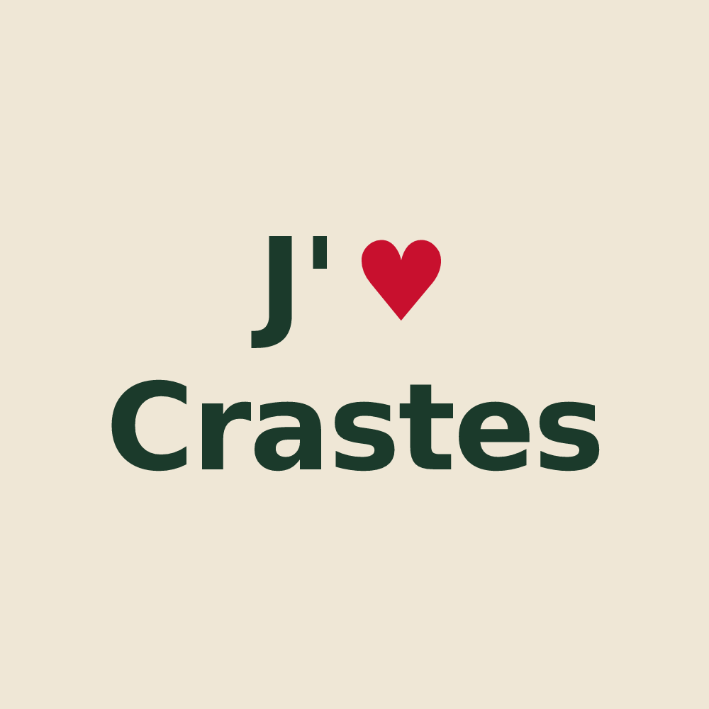 Tote bag personnalisé Crastes — design J'aime Crastes
