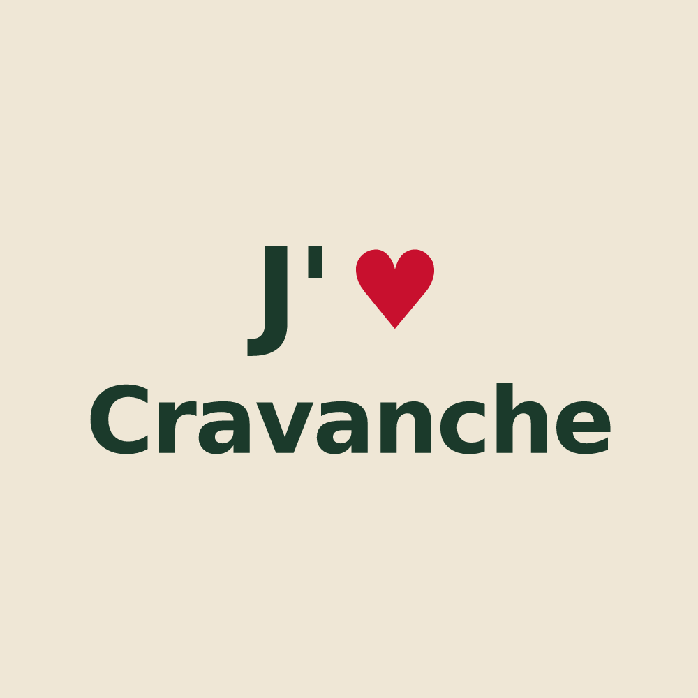 Tote bag personnalisé Cravanche — design J'aime Cravanche