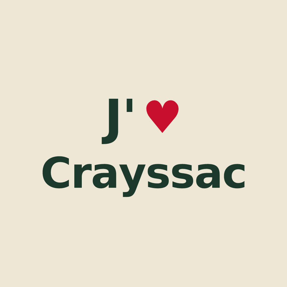 Tote bag personnalisé Crayssac — design J'aime Crayssac
