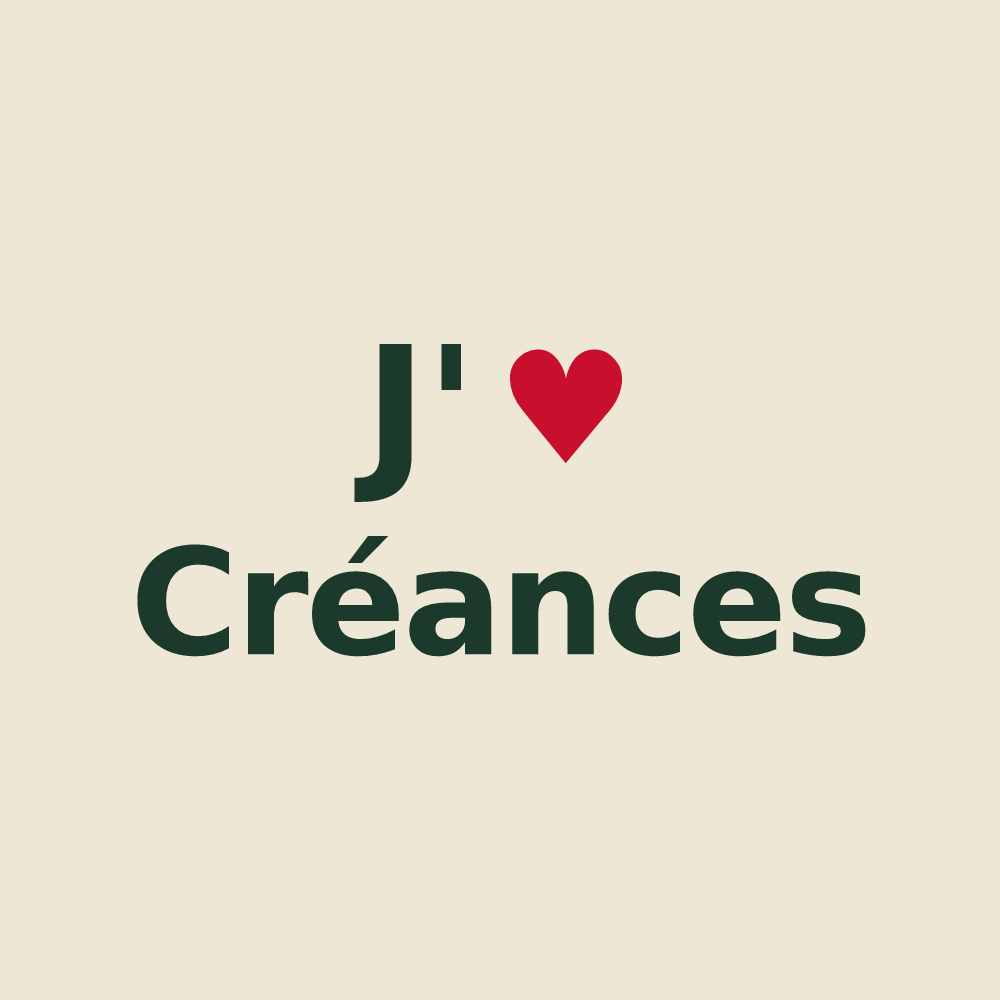 Tote bag personnalisé Créances — design J'aime Créances