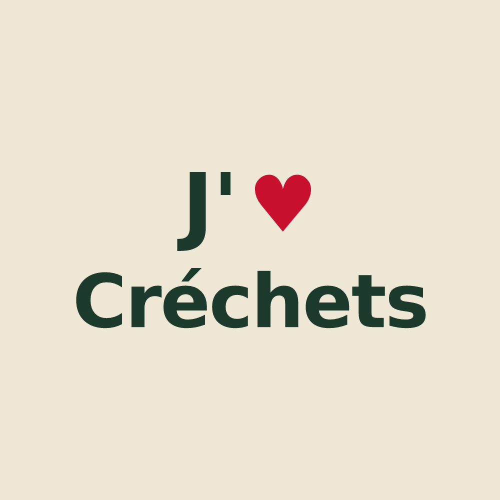 Tote bag personnalisé Créchets — design J'aime Créchets