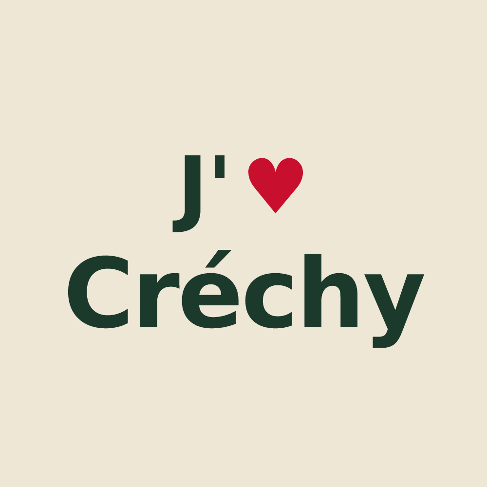 Tote bag personnalisé Créchy — design J'aime Créchy