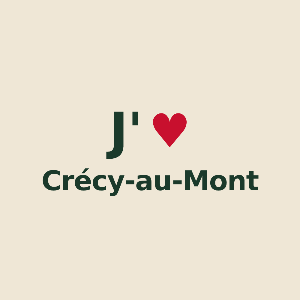 Tote bag personnalisé Crécy-au-Mont — design J'aime Crécy-au-Mont