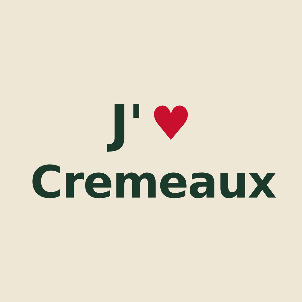 Tote bag personnalisé Cremeaux — design J'aime Cremeaux