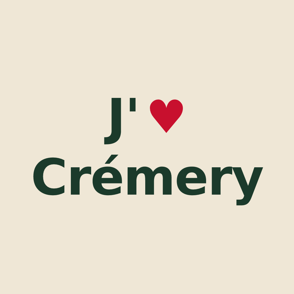 Tote bag personnalisé Crémery — design J'aime Crémery
