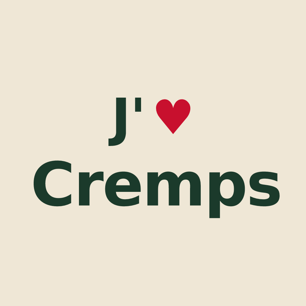 Tote bag personnalisé Cremps — design J'aime Cremps