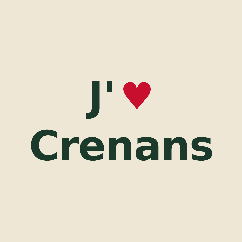 Tote bag personnalisé Crenans — design J'aime Crenans
