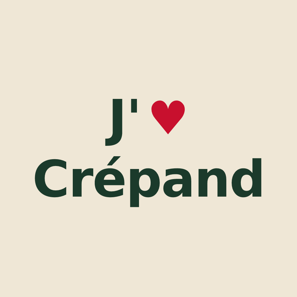 Tote bag personnalisé Crépand — design J'aime Crépand