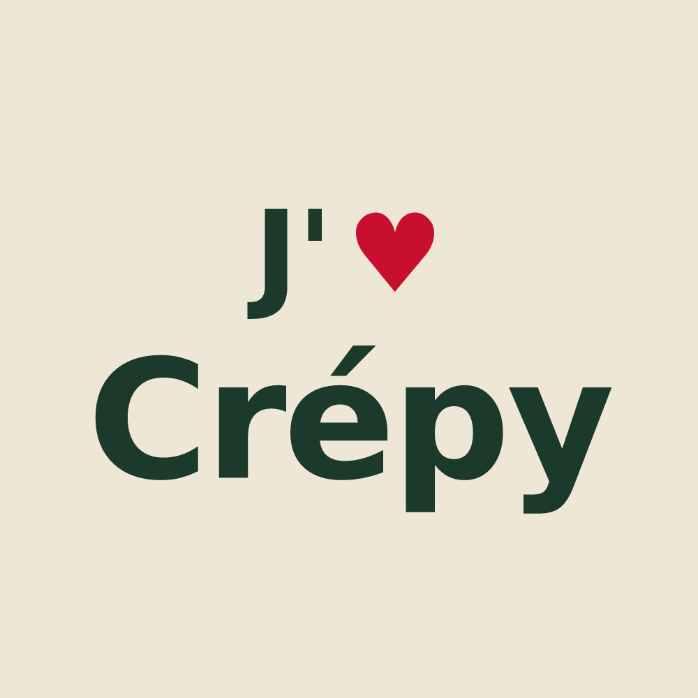 Tote bag personnalisé Crépy — design J'aime Crépy