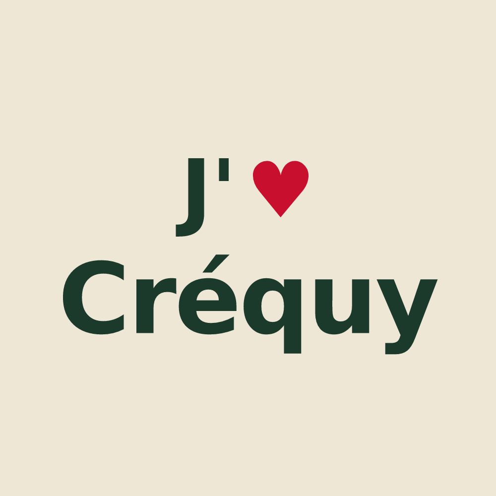 Tote bag personnalisé Créquy — design « J'aime Créquy » imprimé sur le tote bag