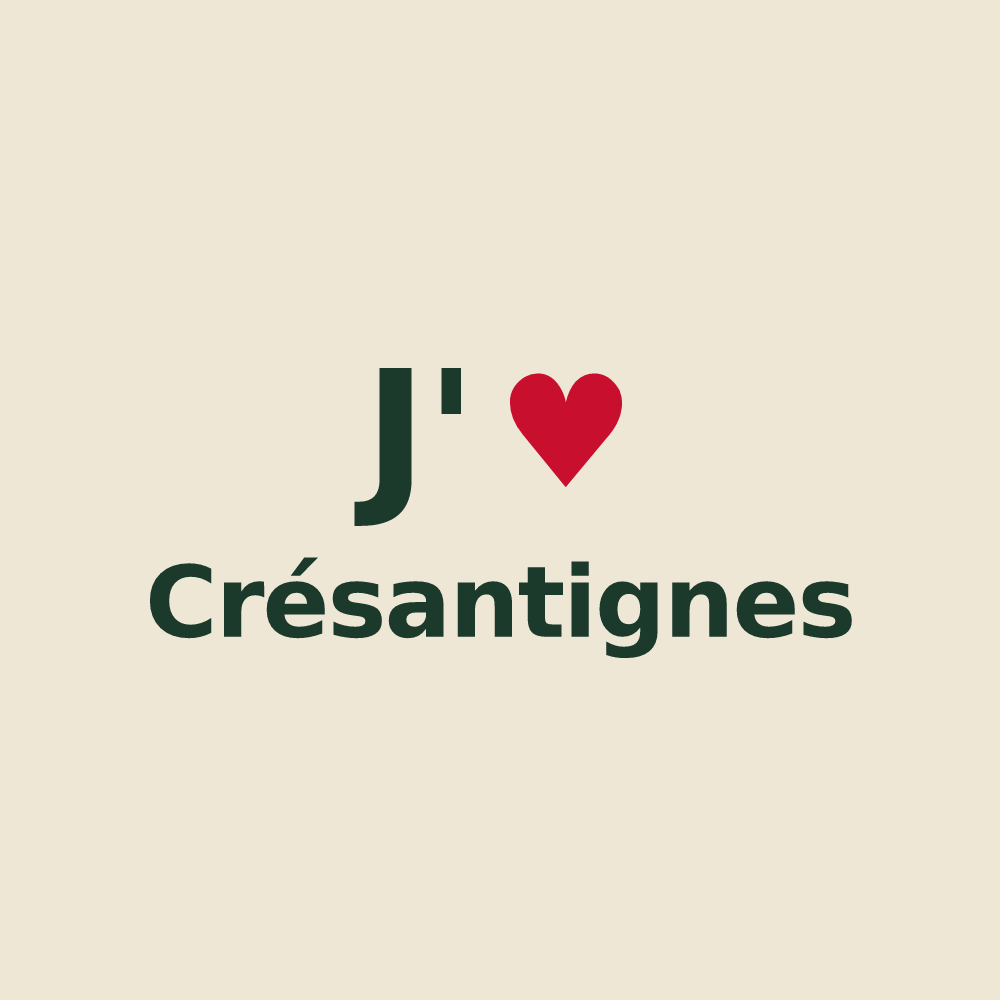 Tote bag personnalisé Crésantignes — design J'aime Crésantignes