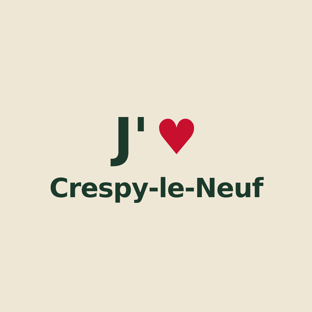 Tote bag personnalisé Crespy-le-Neuf — design J'aime Crespy-le-Neuf