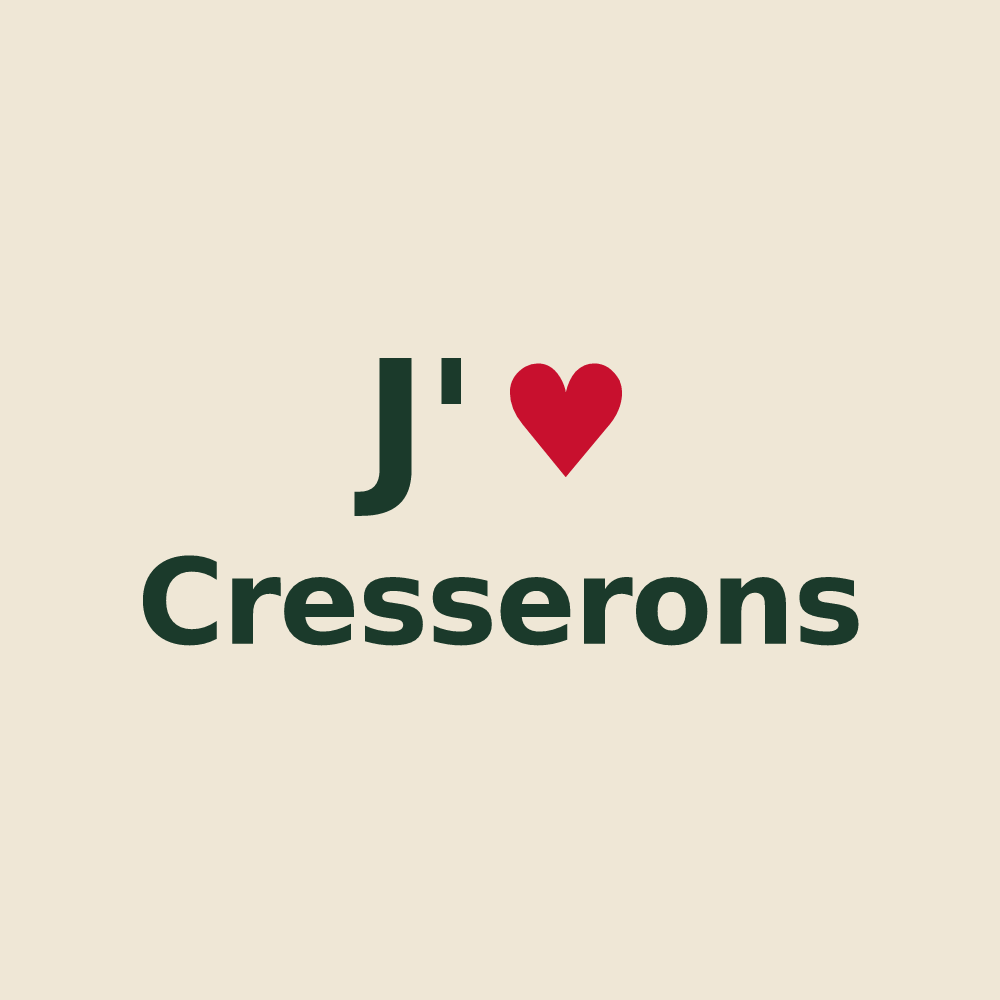 Tote bag personnalisé Cresserons — design « J'aime Cresserons » imprimé sur le tote bag