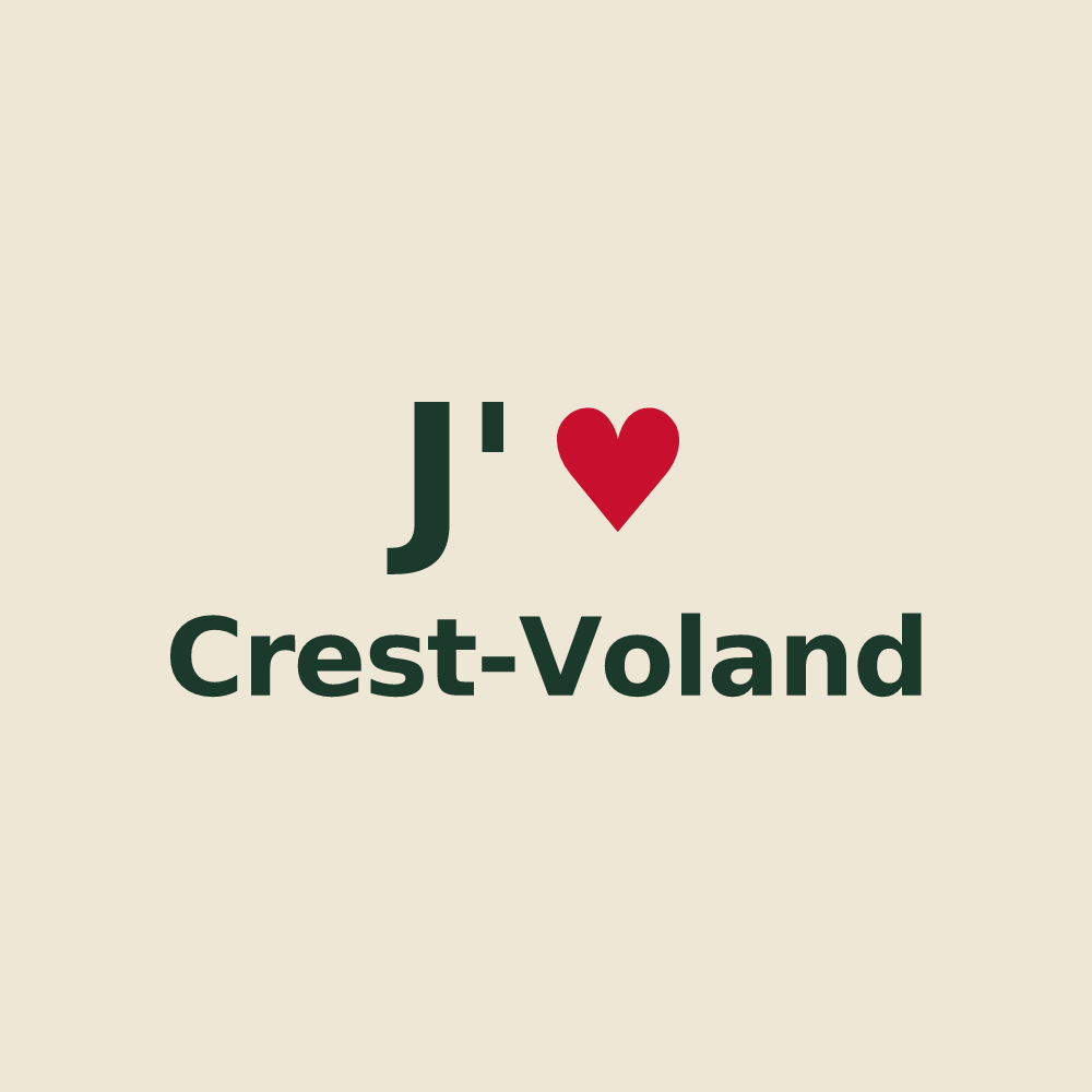 Tote bag personnalisé Crest-Voland — design « J'aime Crest-Voland » imprimé sur le tote bag