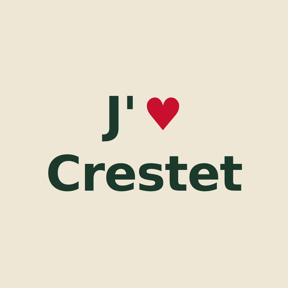Tote bag personnalisé Crestet — design J'aime Crestet