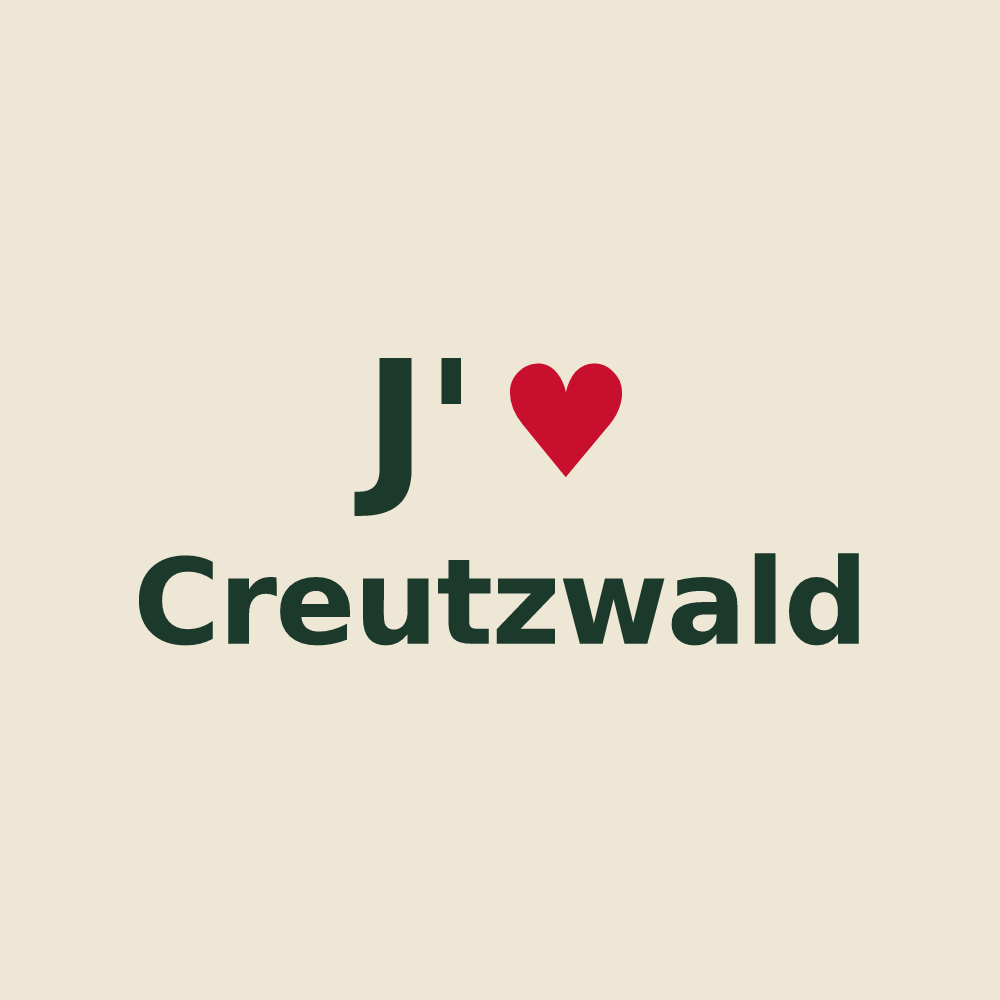 Tote bag personnalisé Creutzwald — design J'aime Creutzwald