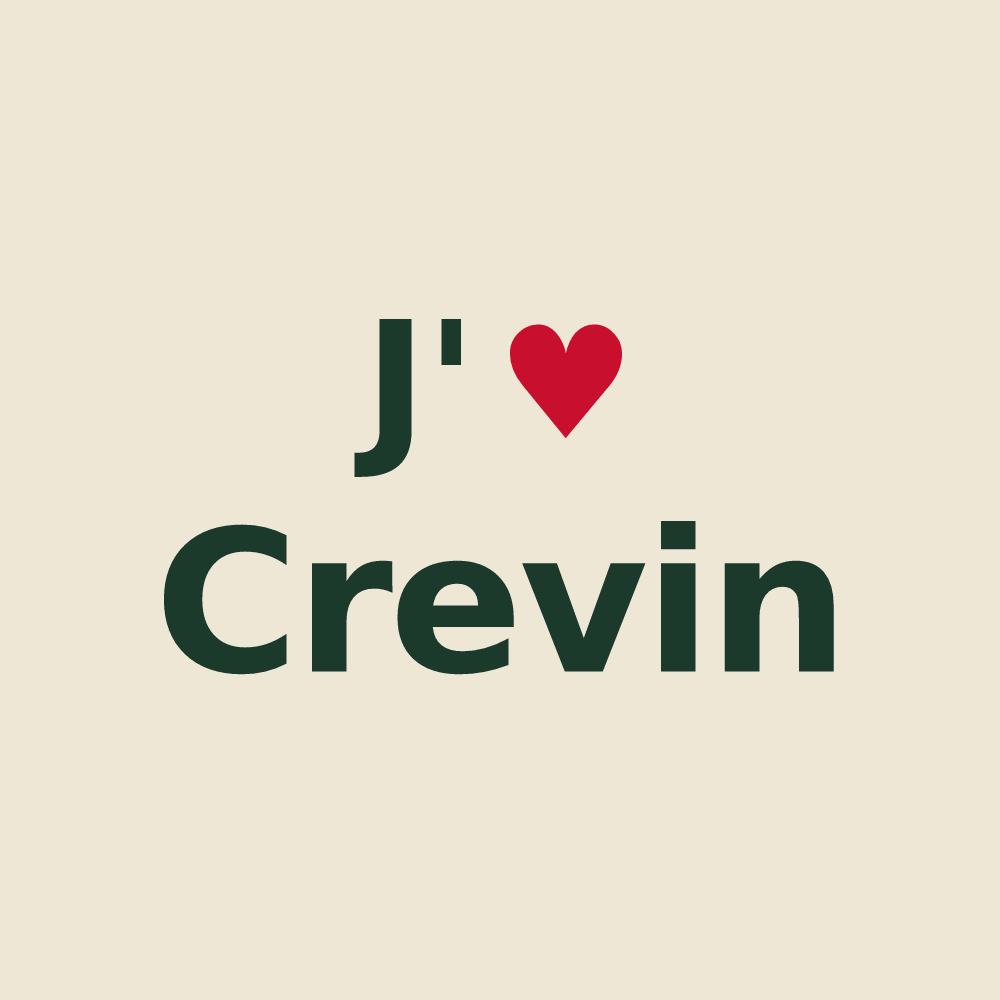 Tote bag personnalisé Crevin — design J'aime Crevin