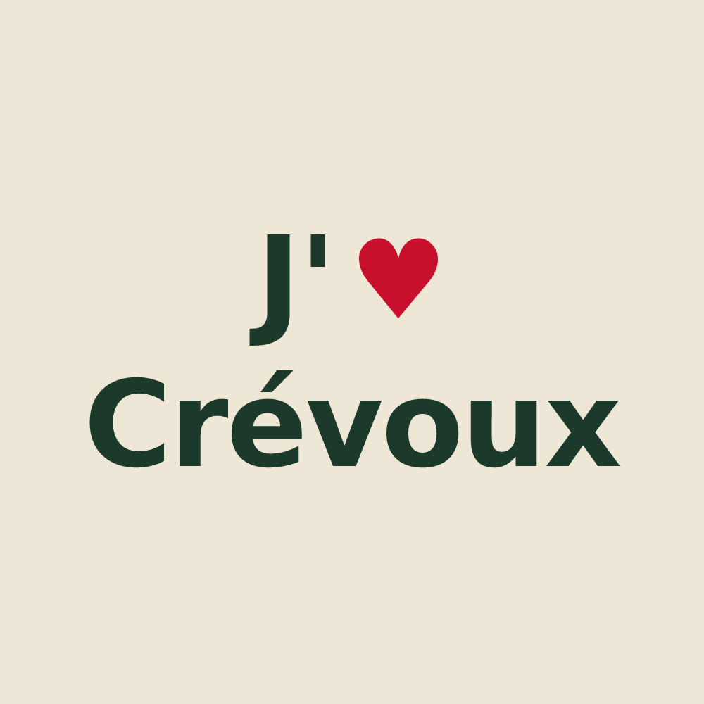 Tote bag personnalisé Crévoux — design J'aime Crévoux
