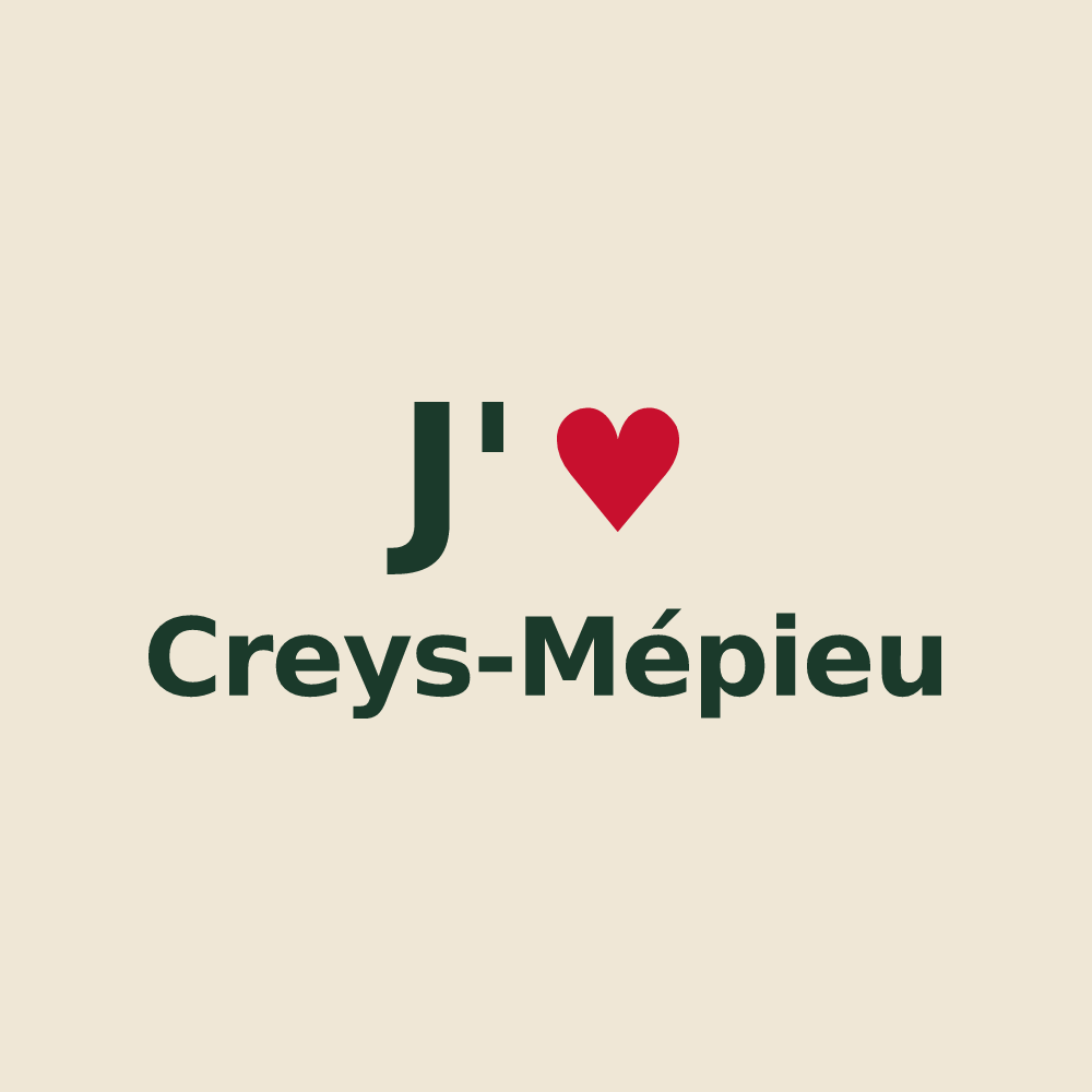 Tote bag personnalisé Creys-Mépieu — design J'aime Creys-Mépieu