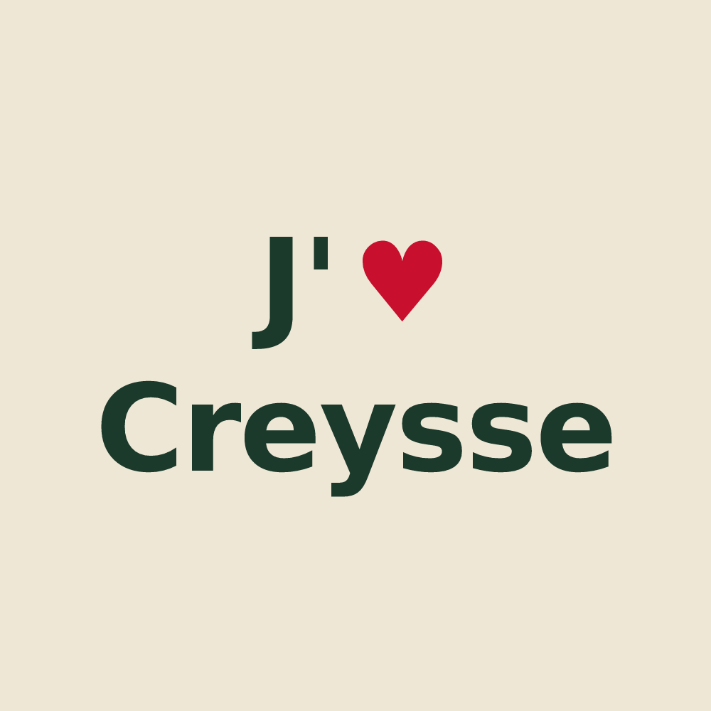 Tote bag personnalisé Creysse — design J'aime Creysse